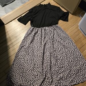 Black and White Polka Dot Women's Skirt